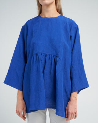 linen placket pullover top - touareg