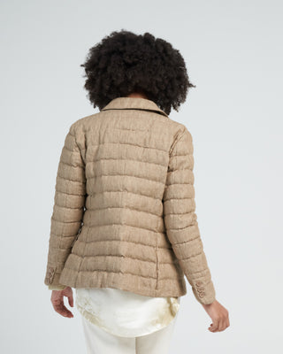 linen single breasted jacket - khaki