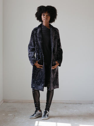 shearling coat with collar