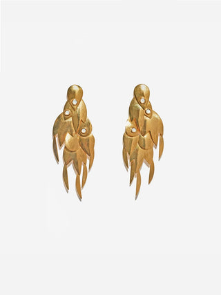 golden feather earrings