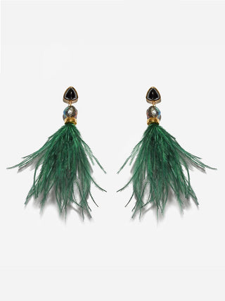 parker earrings - dark green