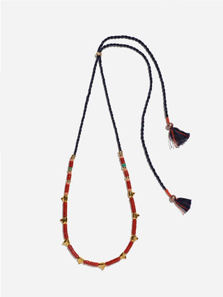 simple tooth necklace - coral