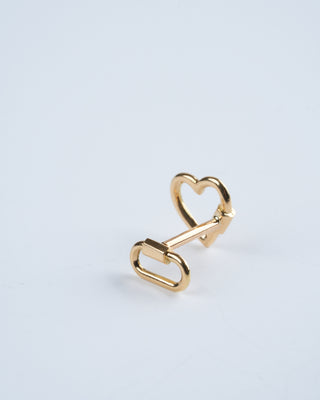 lockette heart earring - gold