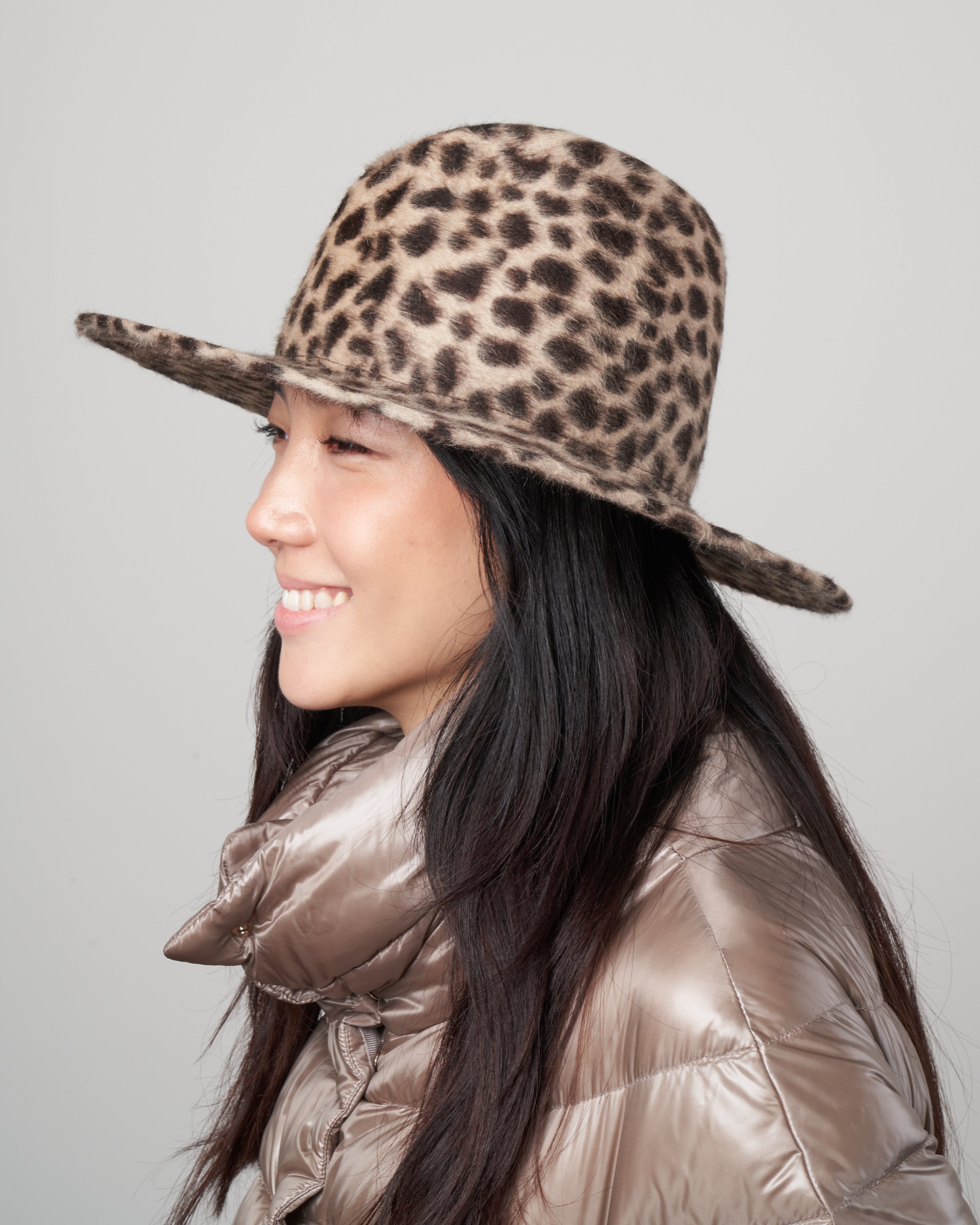 Lola Hats Cat Fedora Leopard - Main Image