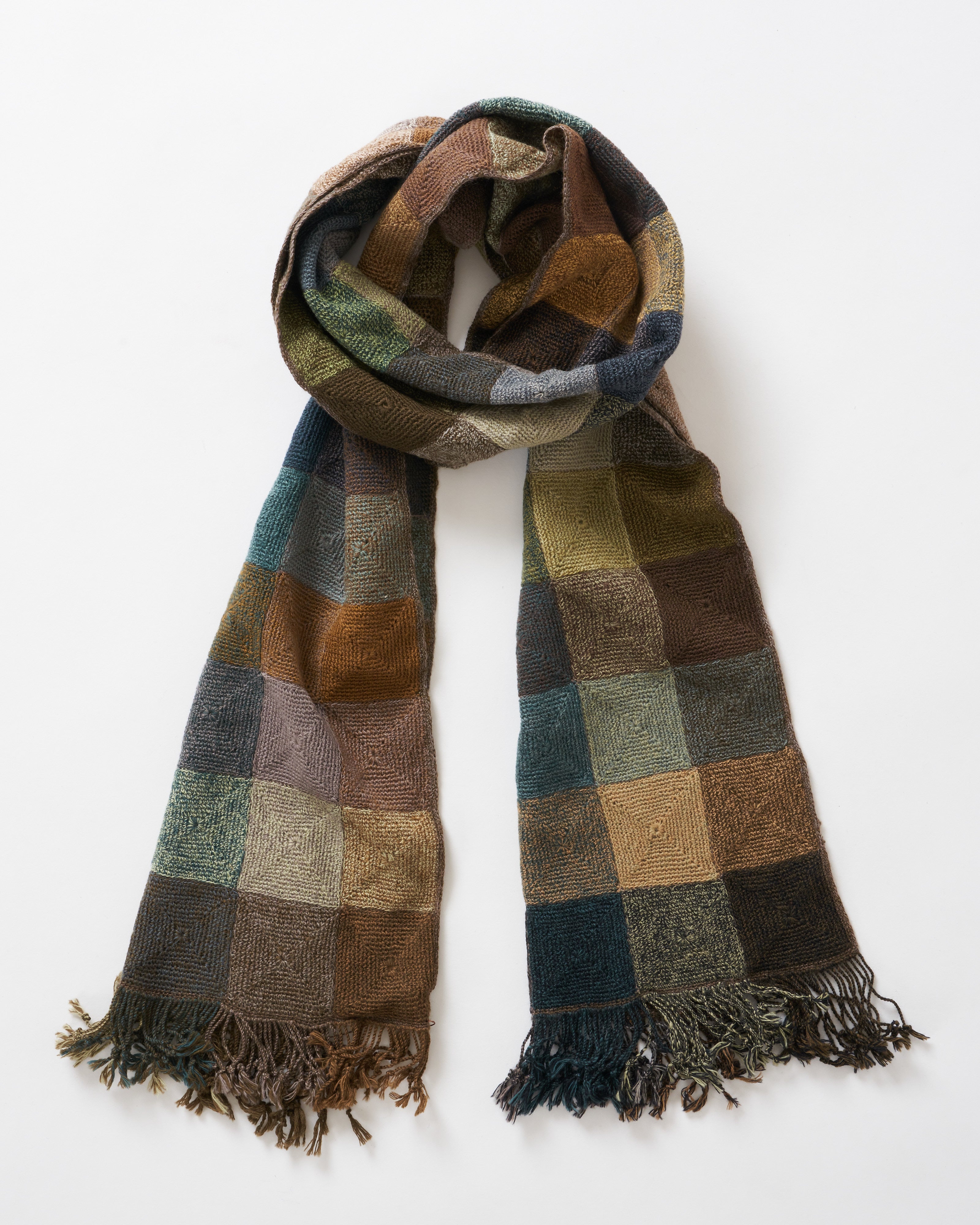 Sophie Digard Long Plaid Wool Scarf Multi