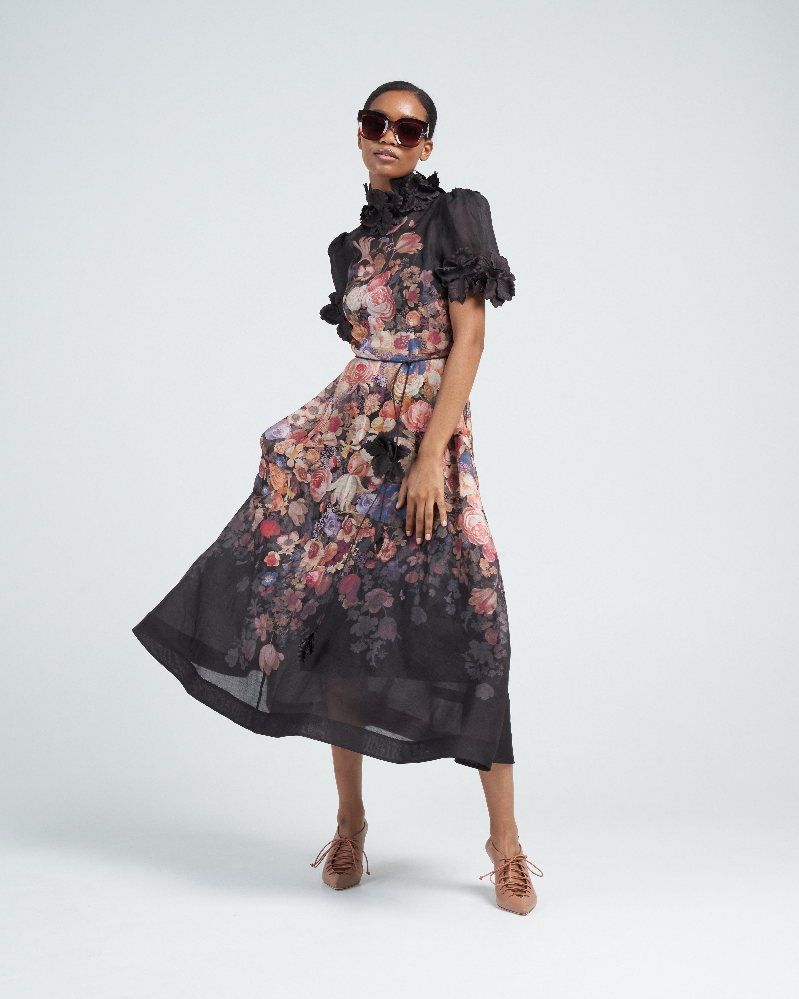 Zimmermann Luminosity Liftoff Flower Midi Morisot Black Print Zimmermann Luminosity Liftoff Flower Midi Morisot Black Print