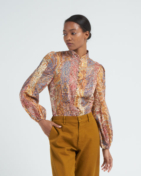 Zimmermann Luminosity Paisley Blouse Multi Paisley Stripe
