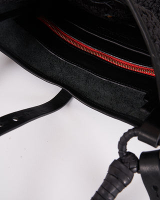 luna crossbody - woven leather black