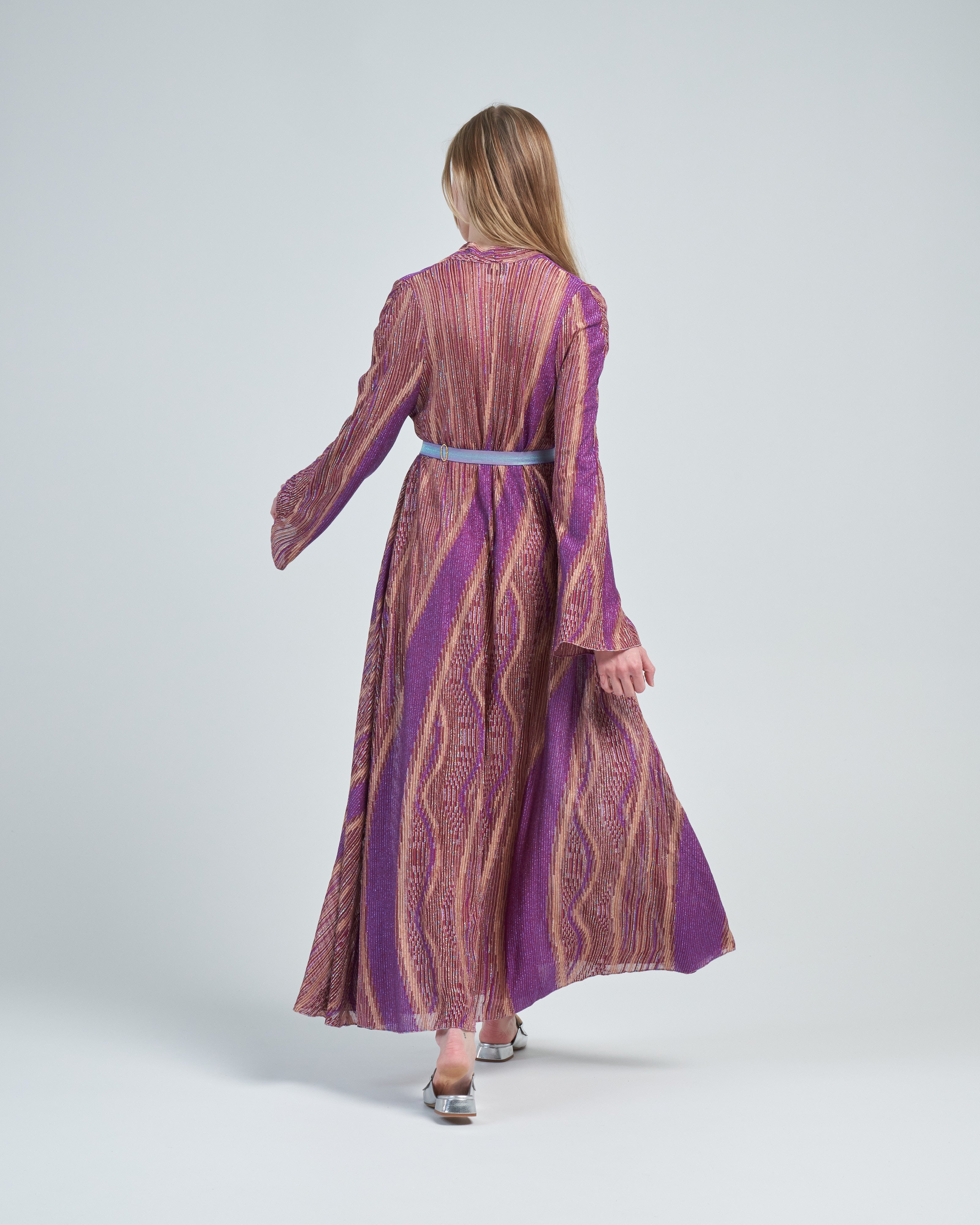 Forte Forte Lurex Jacquard Jersey Long Cross Dress Cocktail