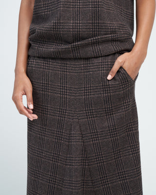 lutz knit godet midi skirt - brown/black multi