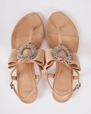 maddie thong sandal - vetro patent + suede nude