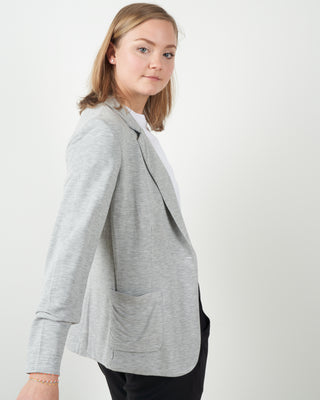french terry one button blazer - gris chine clair