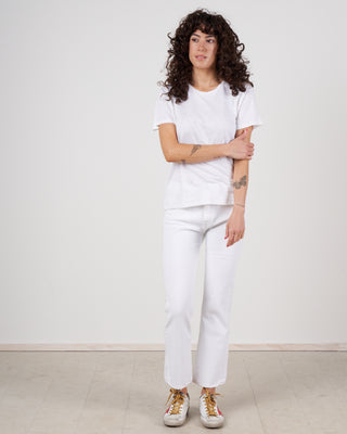 stretch linen semi relaxed crew tee - blanc