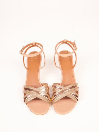 malaya heel - rose gold/nude