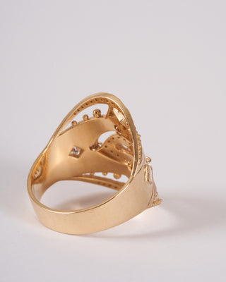mandala marquise eye diamond ring - gold/diamond