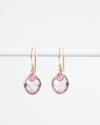 amethyst / tourmaline earrings - pink/purple