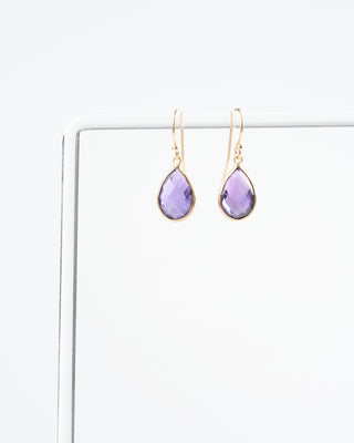 amethyst teardrop earrings - purple
