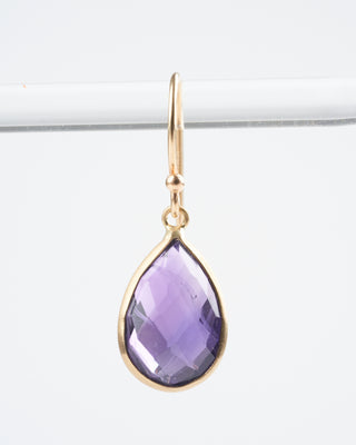 amethyst teardrop earrings - purple