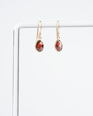 garnet drop earrings - red