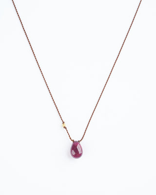 garnet necklace with 18k gold bead - red