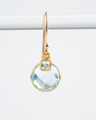 blue topaz / diamond earrings - blue