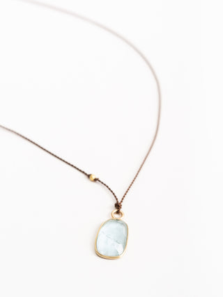 aquamarine necklace - 18k