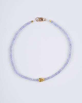 tanzanite and lotus beaded bracelet - multi