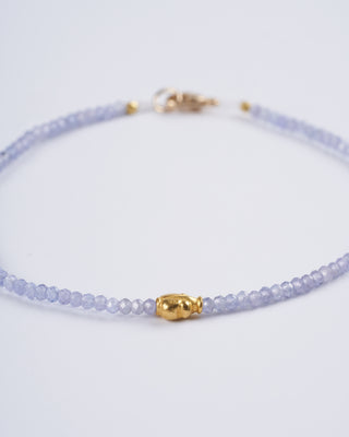 tanzanite and lotus beaded bracelet - multi