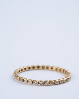 porch band with 1mm diamonds - 18k yellow gold