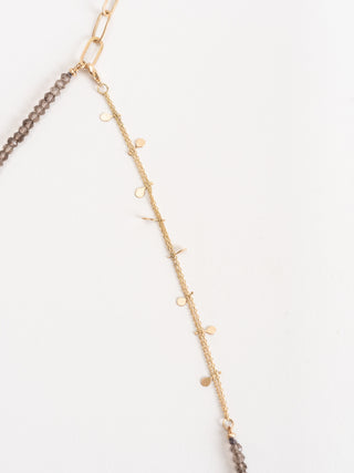felix gold & smokey quartz necklace