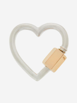 silver and yellow gold heart lock