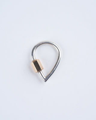 silver drop lock with yellow gold closure - gold