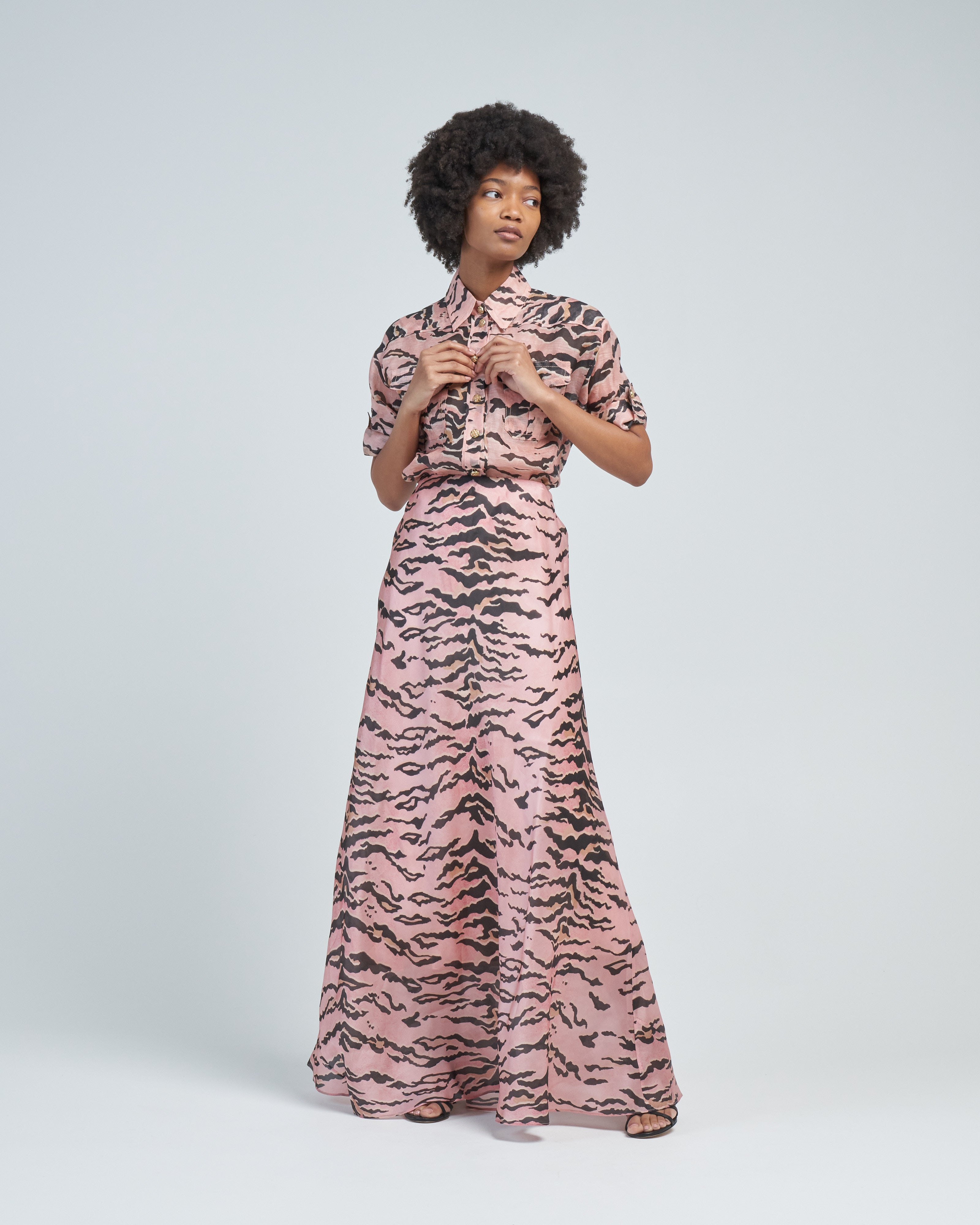strapless open back dress Zimmermann Matchmaker Bias Flare Skirt Pink Tiger