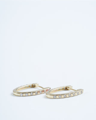 medium double sided oval sapphire and diamond hoops - multi