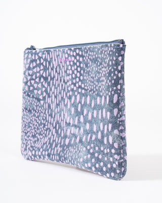 medium zip pouch - flock denim