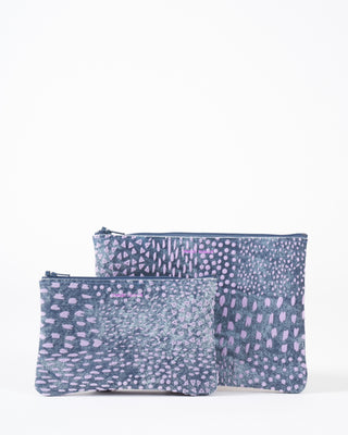 medium zip pouch - flock denim