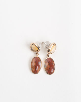 citrine & agate drop earrings