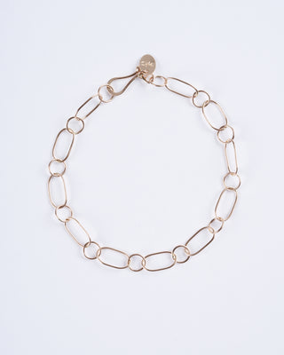 handmade 14k gold oval and round chain bracelet