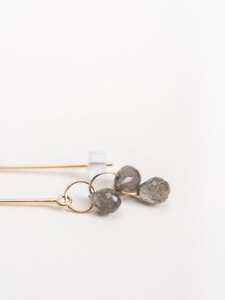 labrodorite 3 drop wire earrings