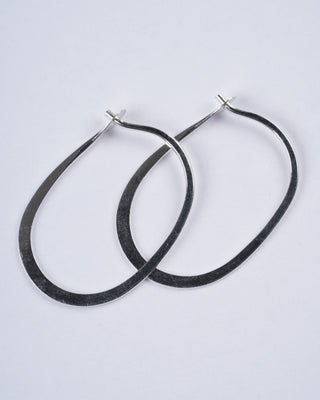 oval forged hoops silver - silver