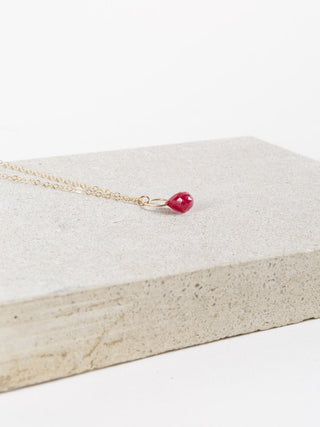 ruby single drop necklace