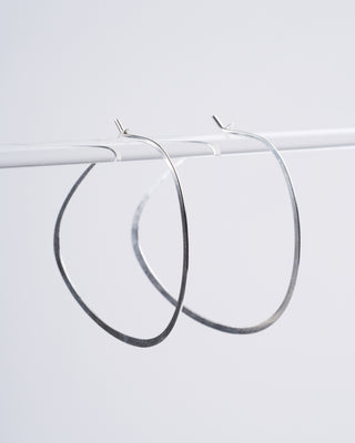 sterling silver triangle hoop - silver