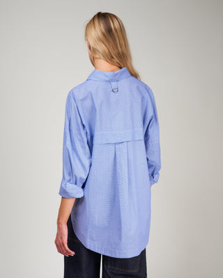 menswear check oversized shirt - blue multi