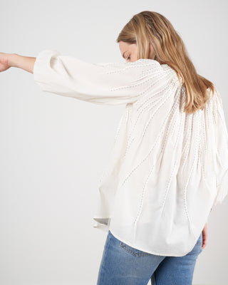 wilding blouse - ivory/navy