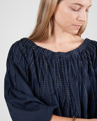 wilding blouse - navy/ivory