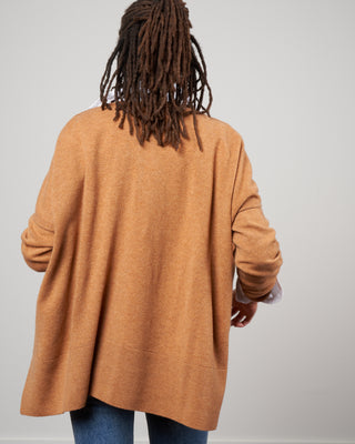 dropped shoulder cardigan - march brown