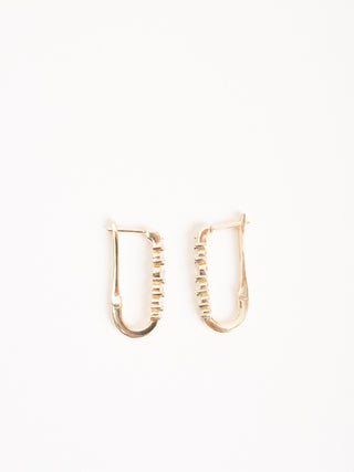 key ring earrings w/ white diamonds