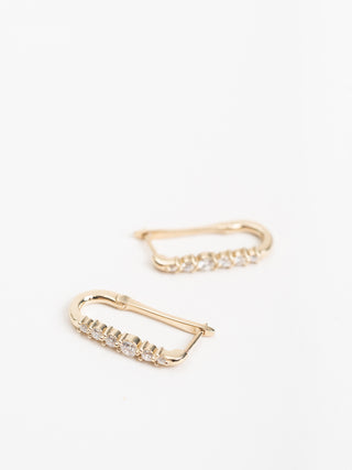 key ring earrings w/ white diamonds