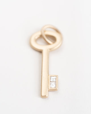 room key charm w/white diamonds