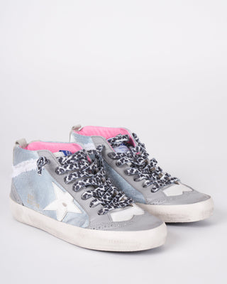 mid star checkered glitter upper leather star and spur canvas wave suede heel - light blue/light grey/white/ice 50667